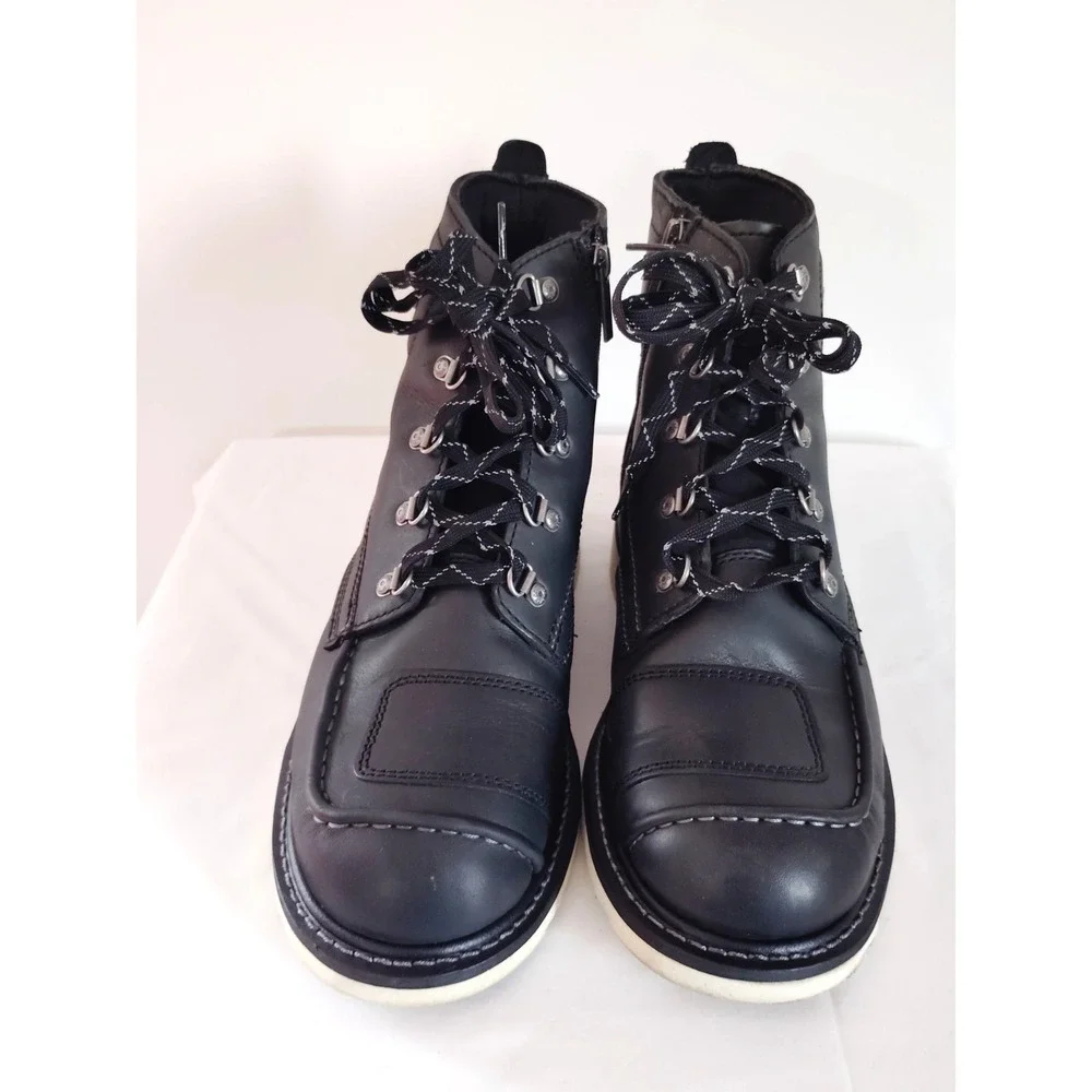 Harley‑Davidson Bremen Black Leather Motorcycle Riding Boots Men 10 Lace Up Goth